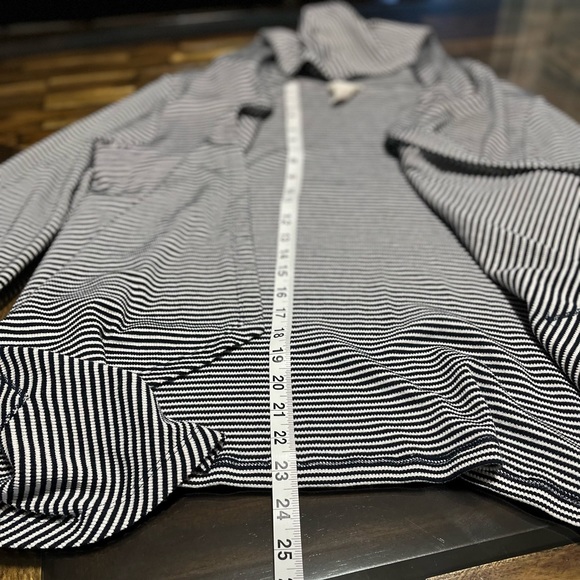 Aj Andrea Jovine Open Front Cardigan Striped Super soft sweater. size large - Picture 6 of 11